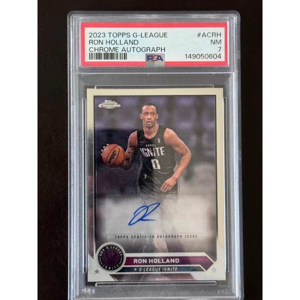 2023 Topps G-League Ron Holland Chrome Auto PSA 7